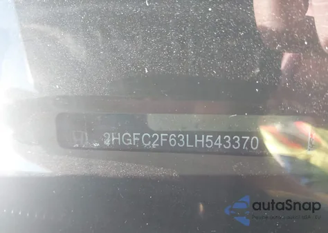 2020 Honda Civic Lx z USA, uszkodzony, nr VIN 2HGFC2F63LH543370